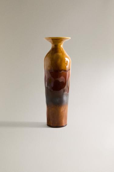 HOHE KERAMIKVASE MIT FARBVERLAUF - Khaki von Zara
