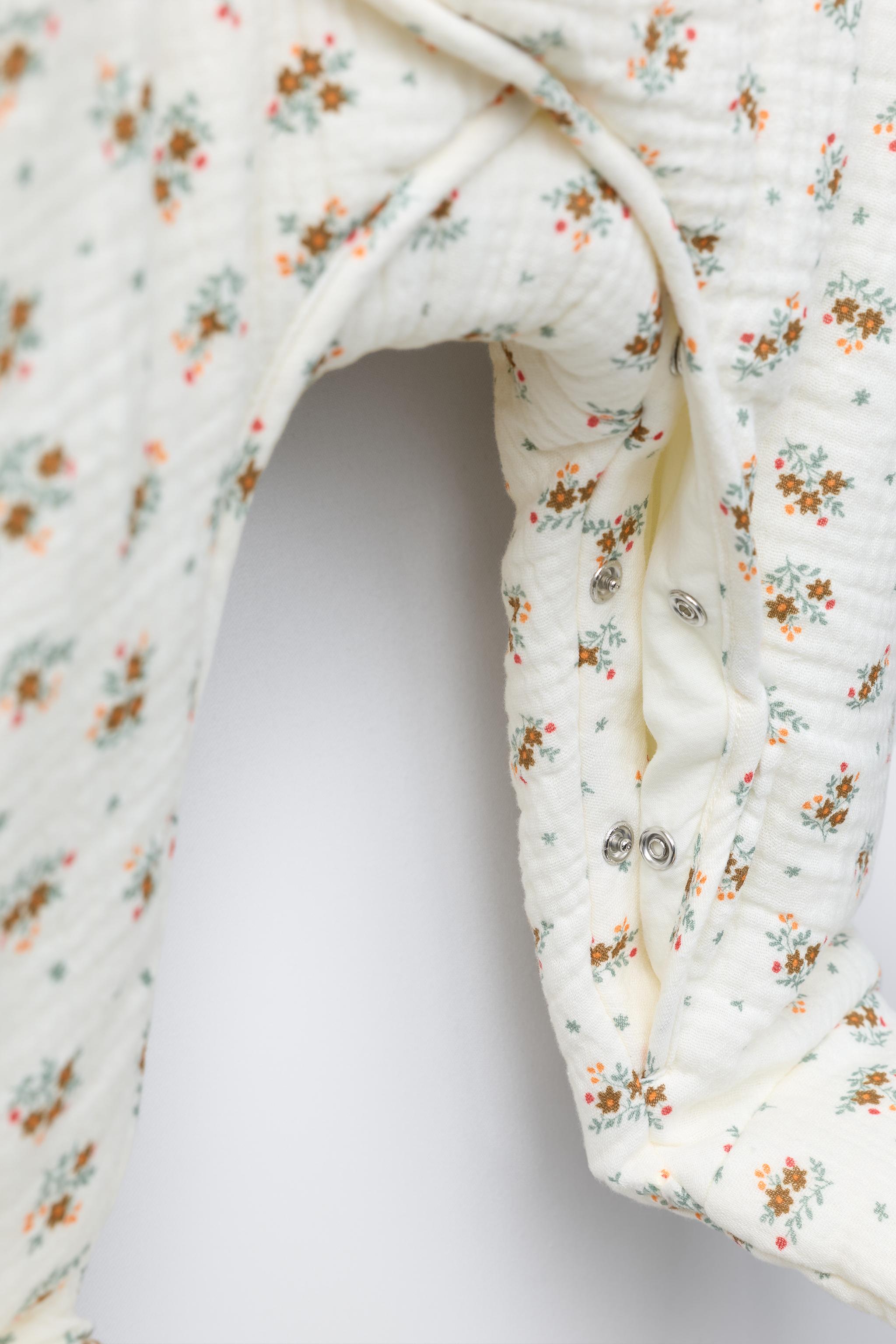 Детские комбинезоны Zara QUILTED FLORAL PRINT JUMPSUIT — фото 5