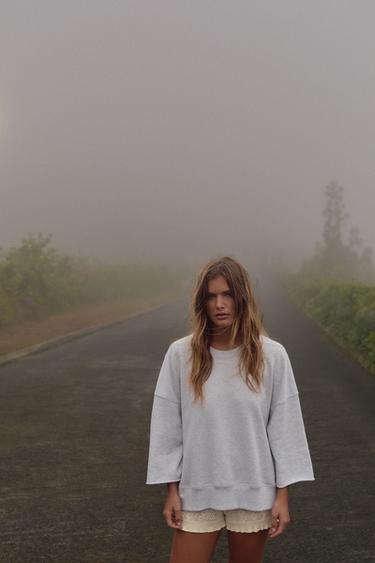 SWEATSHIRT IN VERWASCHENER OPTIK - Grau meliert von Zara - Bild 0