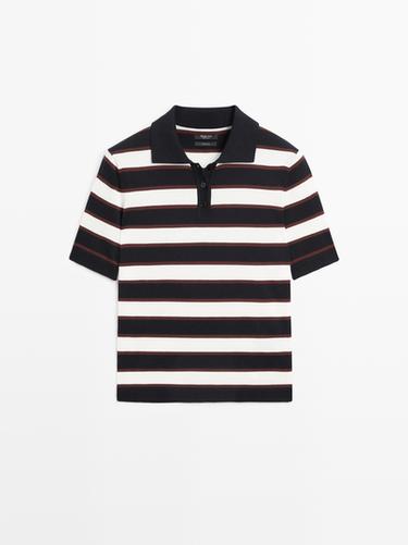 Jersey polo punto rayas - Marino de Zara