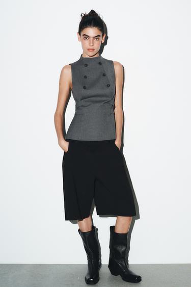 TOP MIT KNÖPFEN - Graphit von Zara