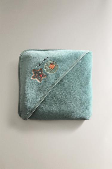 ASCIUGAMANO DA BAGNO CON CAPPUCCIO PER BEBÈ SPAZIO - Verde di Zara