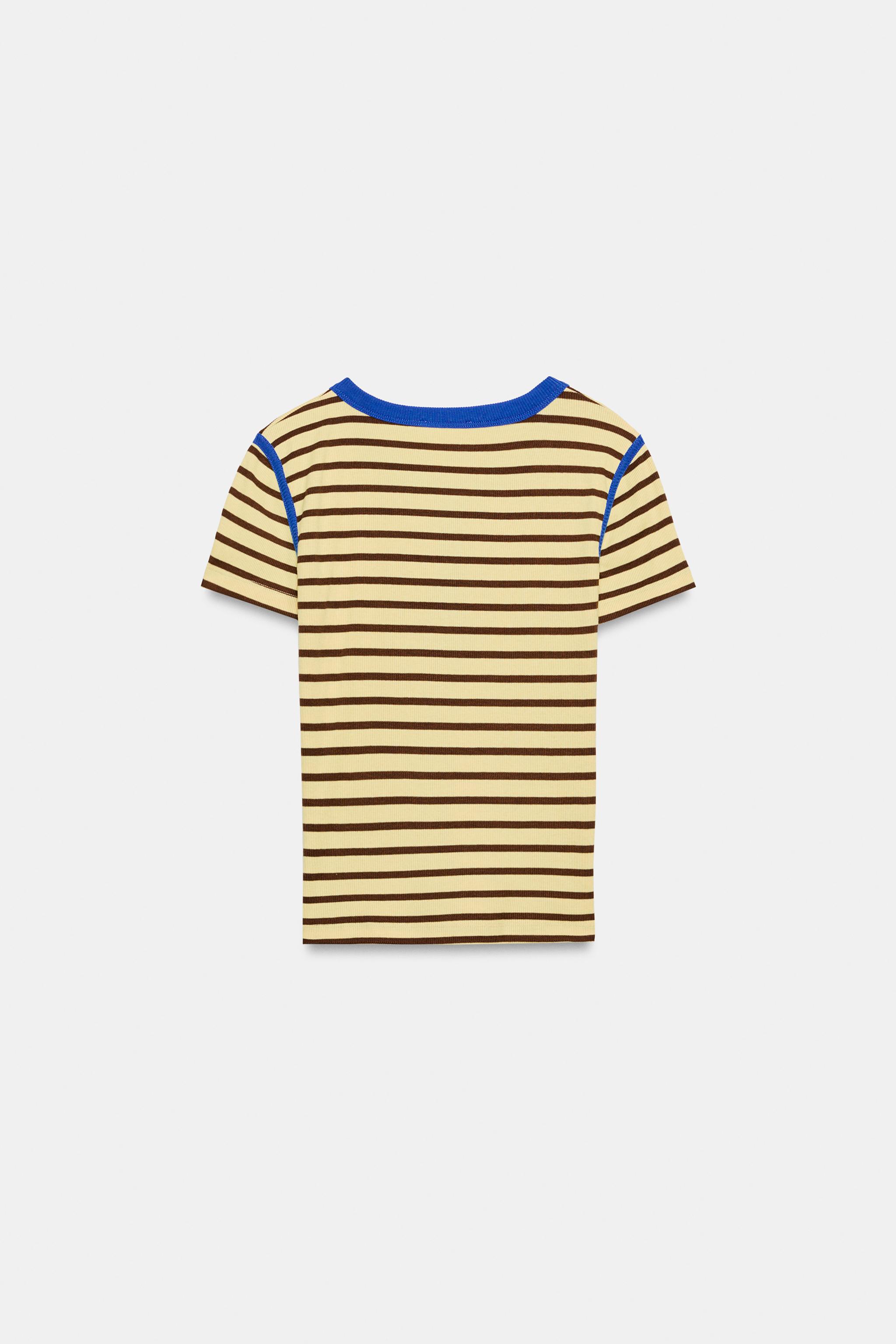 T-SHIRT CÔTELÉ À RAYURES