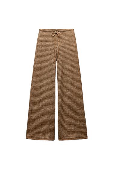 TEXTURED STRAIGHT FIT TROUSERS