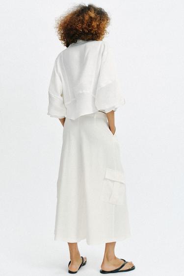 CULOTTES WITH POCKETS - Ecru by Zara - Image 4