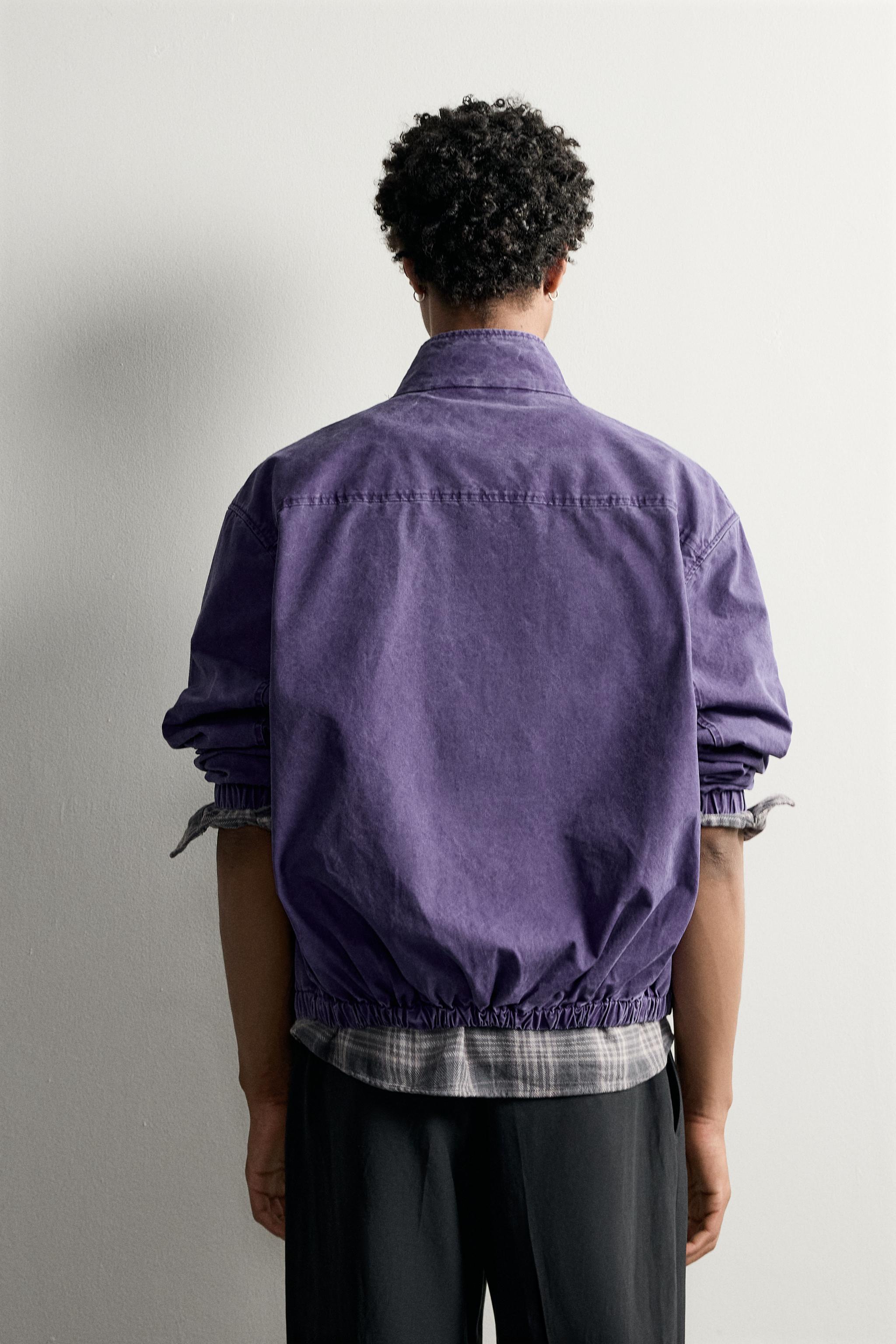Мужские куртки Zara WASHED EFFECT CROPPED JACKET — фото 3