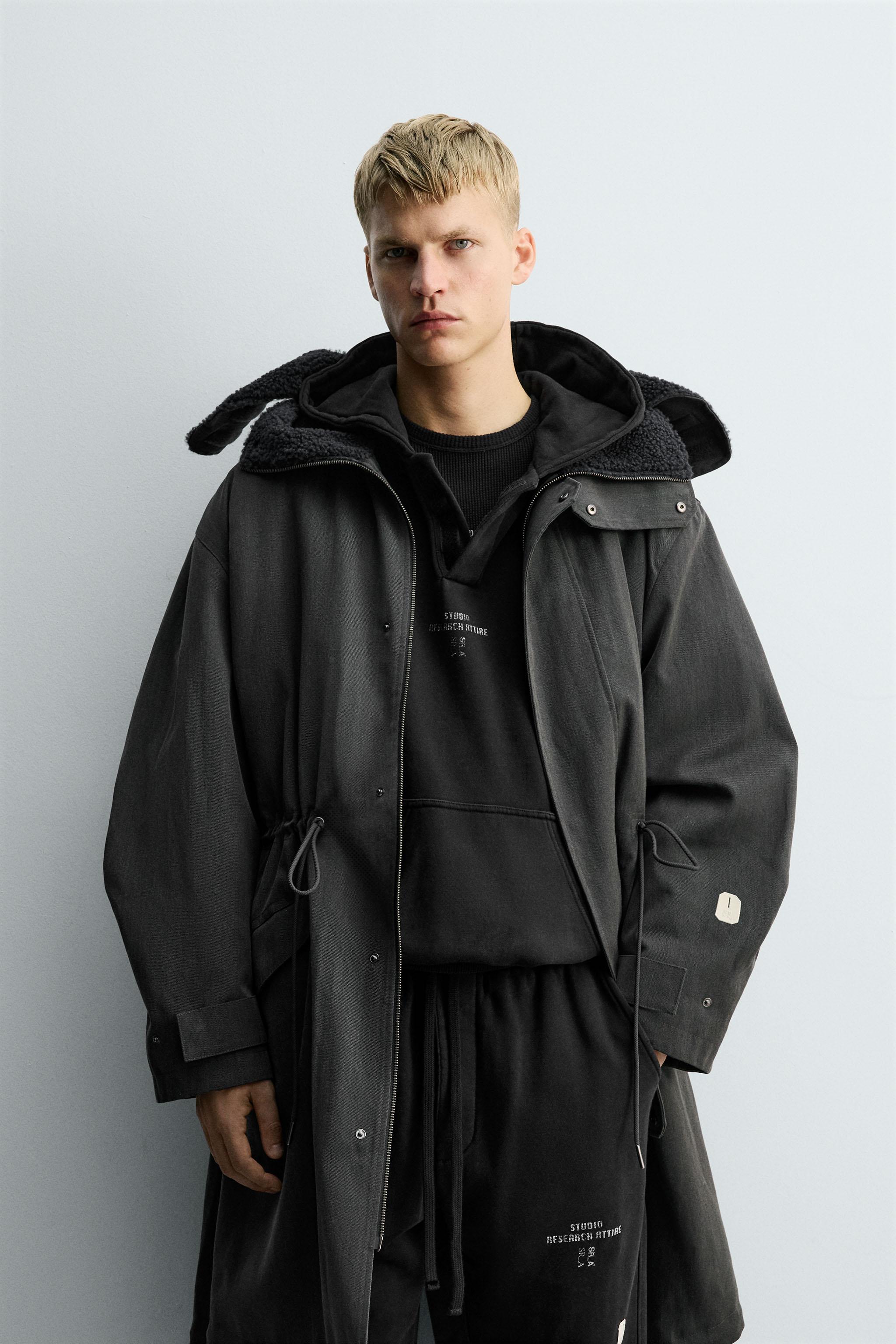 OVERSIZED FIT HOODIE PARKA X SR_A - Cement | ZARA United States