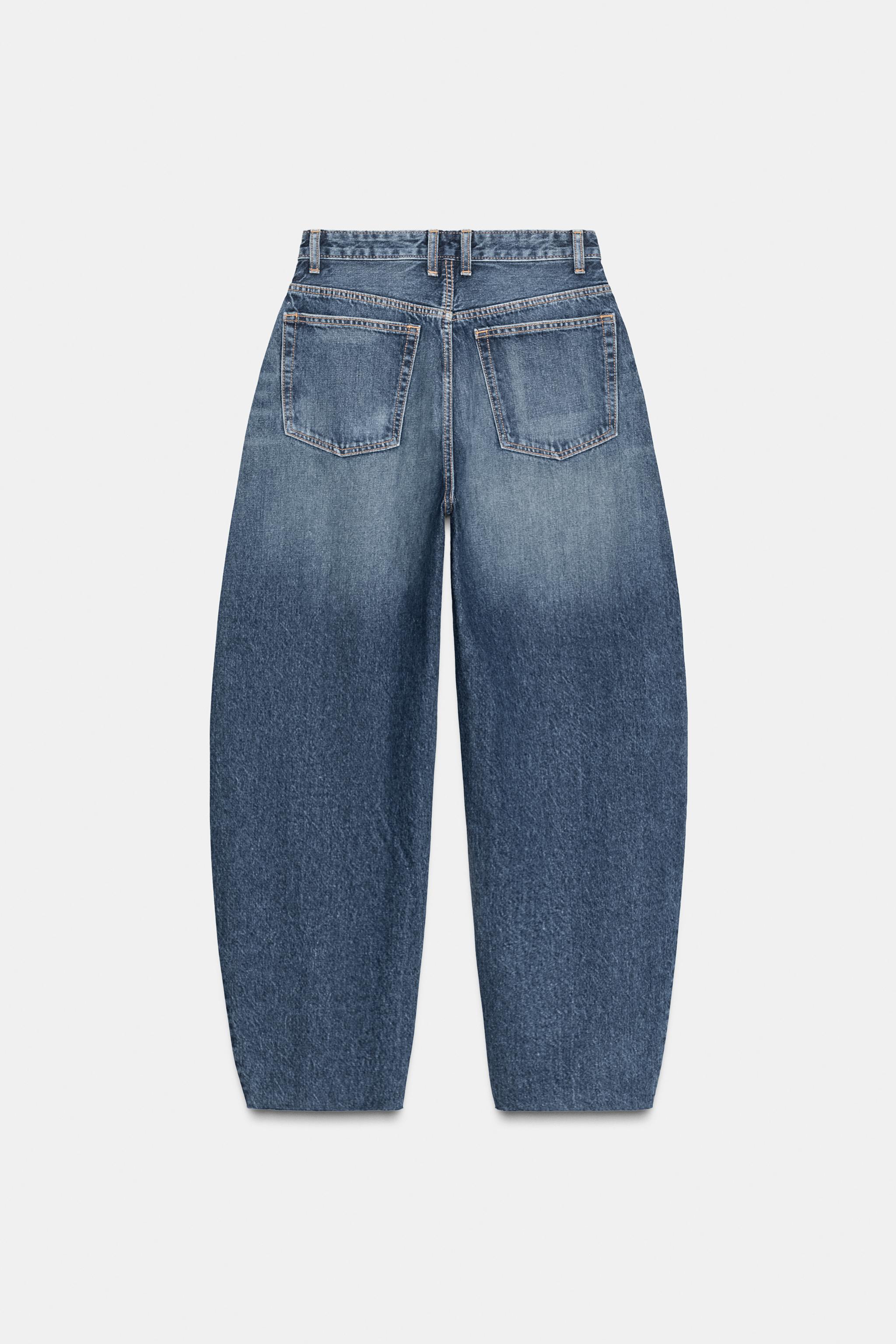 TRF ハイウエストバレルデニムパンツ - ネイビーブルー | ZARA Japan