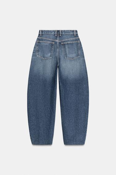 JEANS TRF BARREL TAILLE HAUTE - Bleu marine de Zara - Image 3