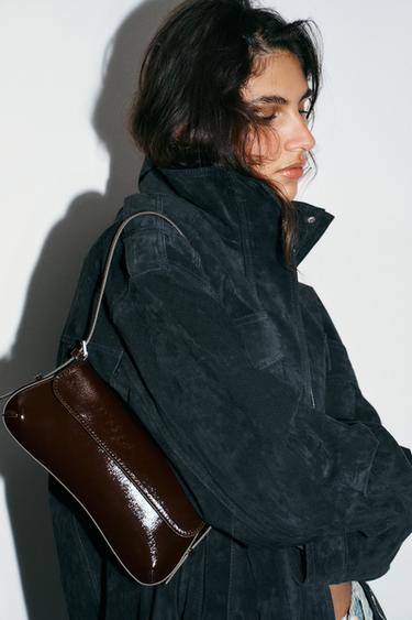 FLAP SHOULDER BAG - Burgundy Red by Zara - Image 1