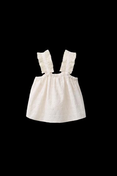 Zara EMBROIDERED TOP - Ecru