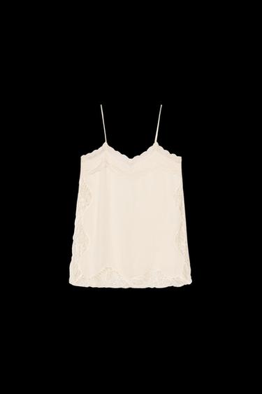 TOP ENCAJE ABERTURAS ZW COLLECTION - Crudo de Zara - Imagen 0
