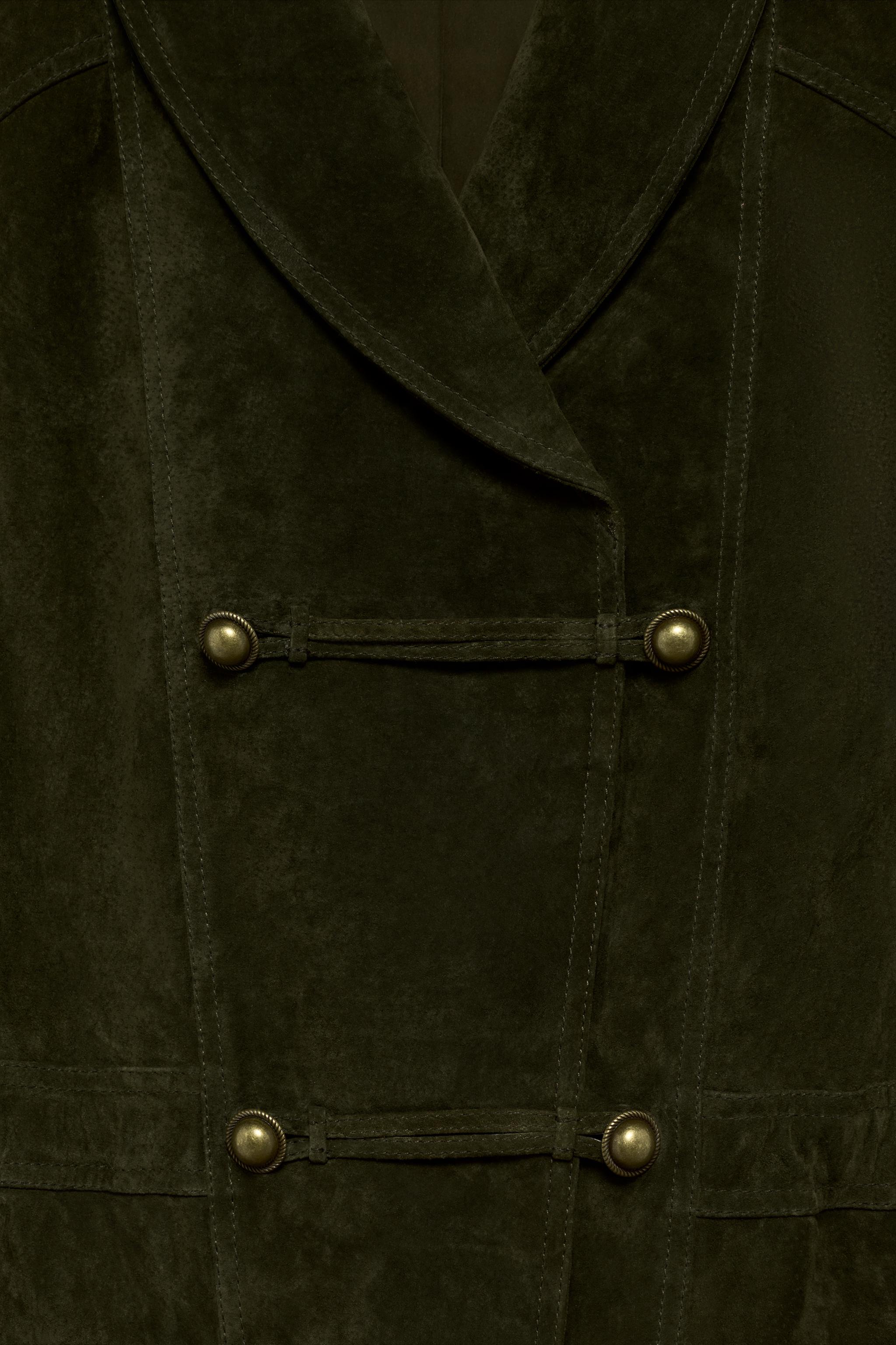 BLOUSON 100 % CUIR À BRANDEBOURGS