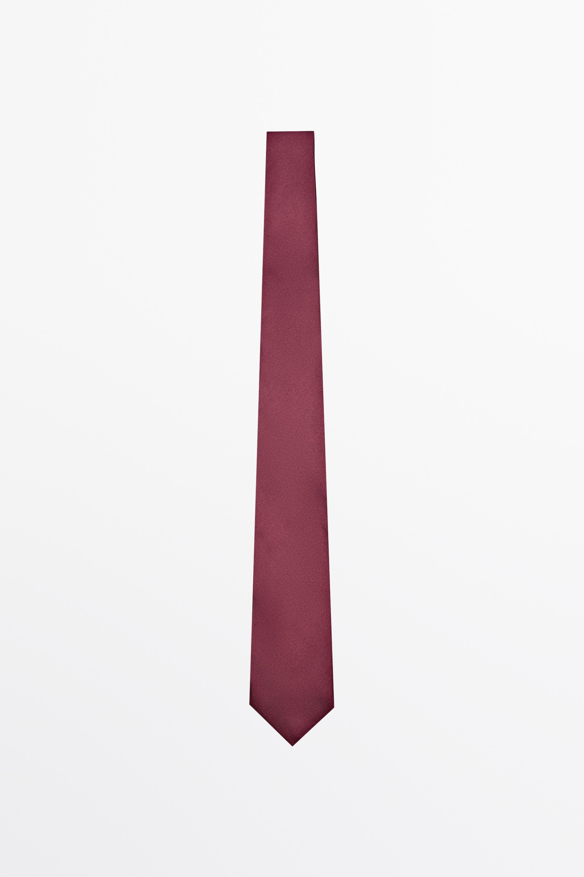 100% silk textured tie — Maroon