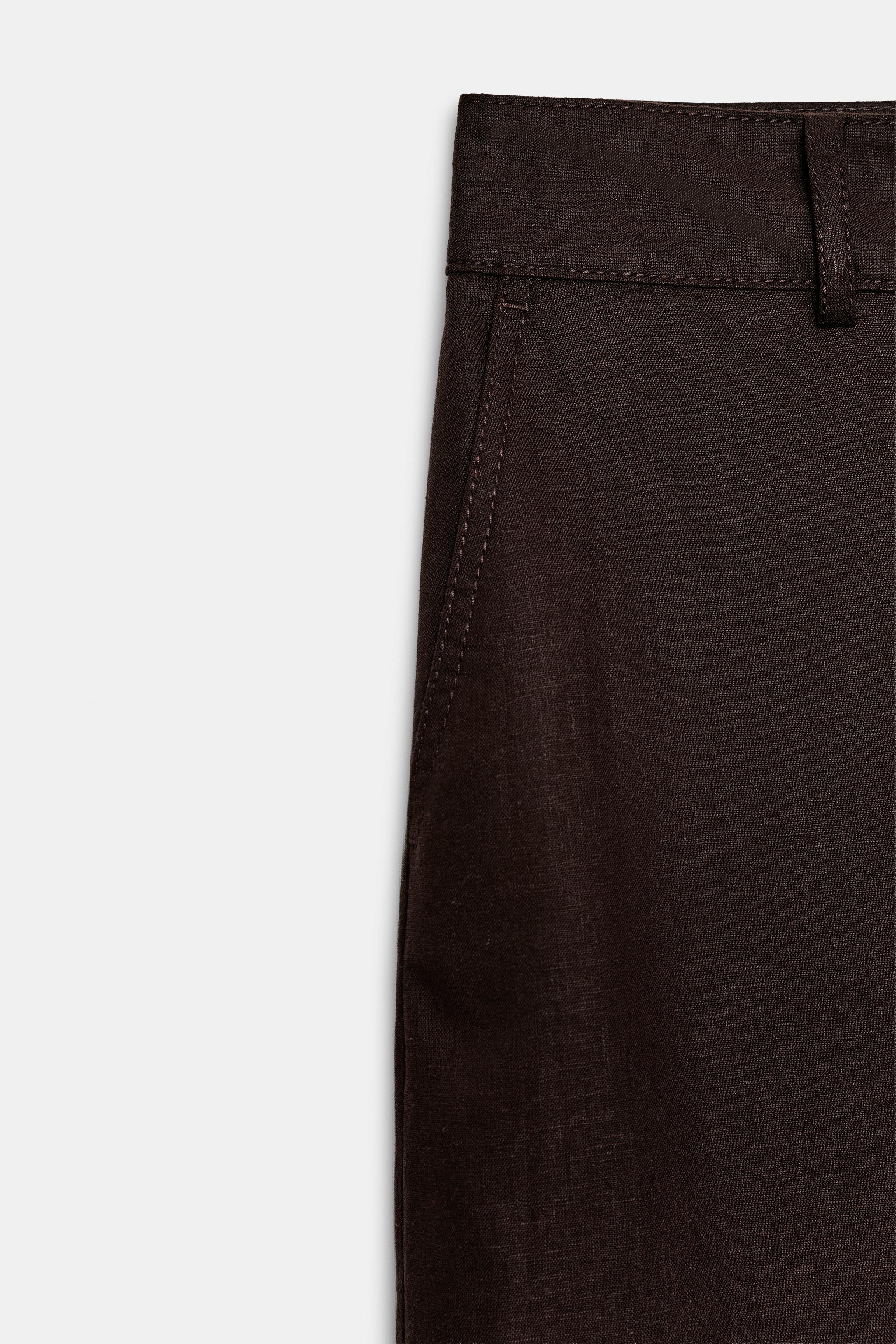 Zara Keten Barrel Pantolon görsel 5
