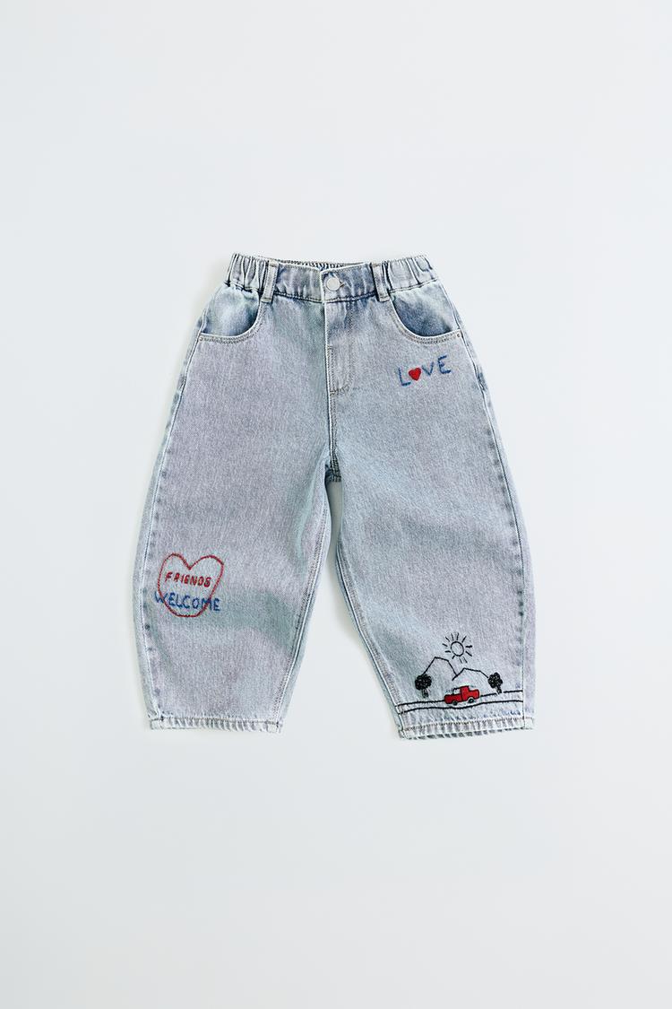 JEANS BAGGY BORDADO CORAZONES