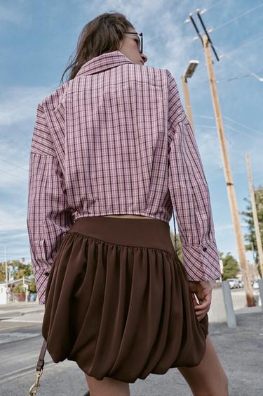 BALLOON MINI SKIRT - Brown by Zara - Image 2