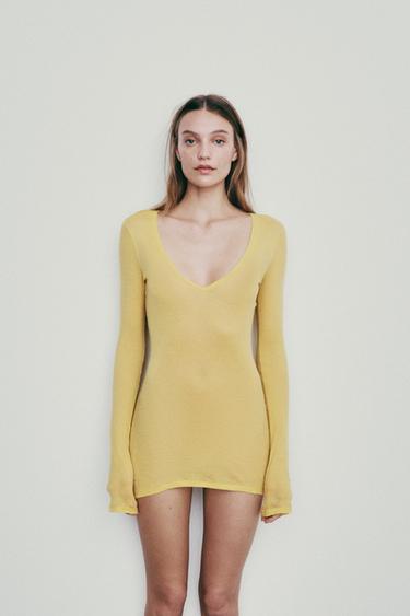 T-SHIRT SUPIMA® À MANCHES LONGUES - Jaune de Zara - Image 3