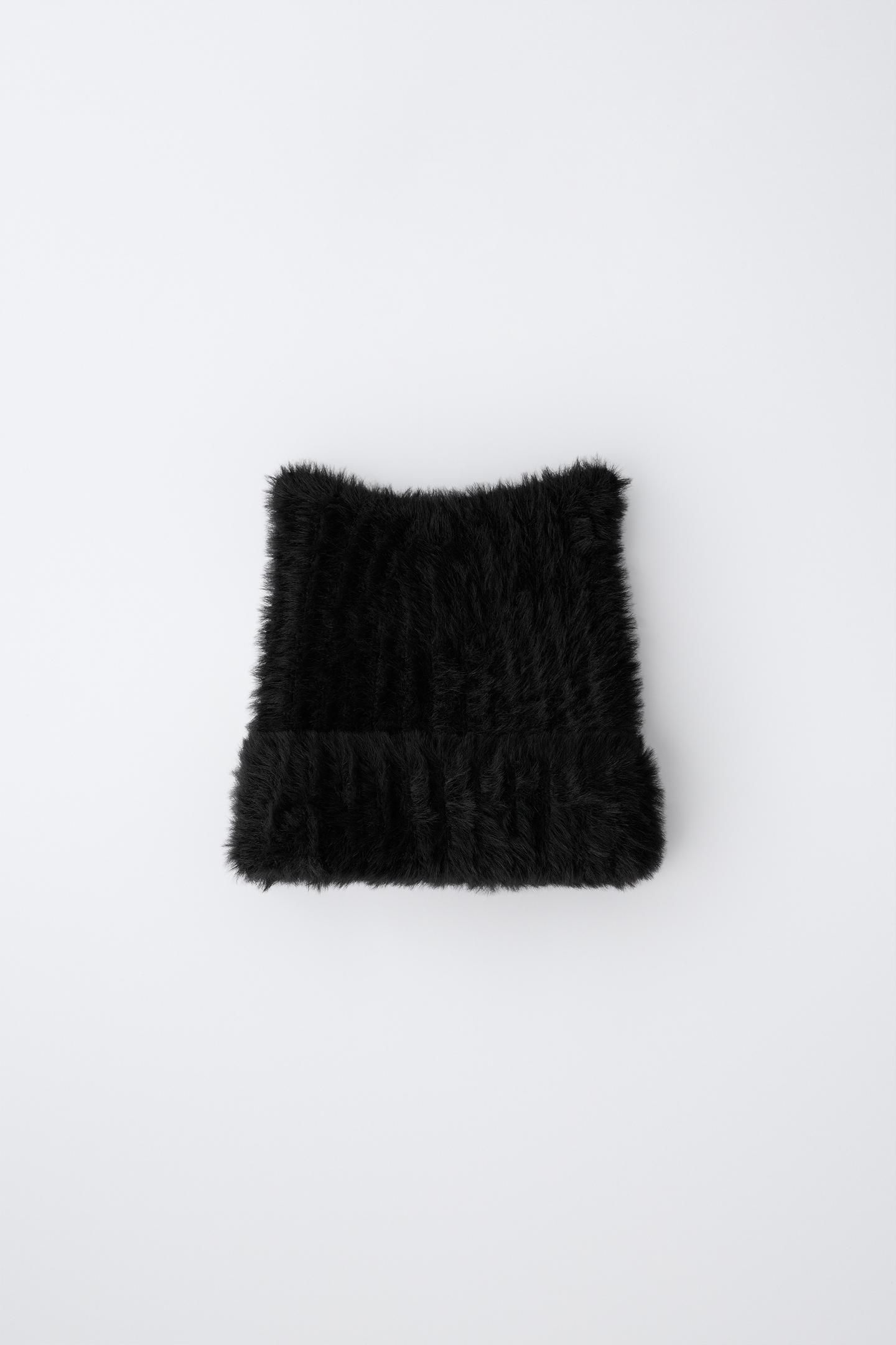 Детская шапка Zara Faux Fur Ears, цвет: Чёрный — фото 2