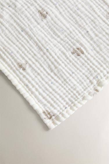DRAP PLAT ENFANT GAZE ÉLÉPHANT - Gris de Zara - Image 2