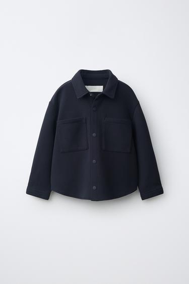 Zara COMFORT POCKET OVERSHIRT - Navy blue