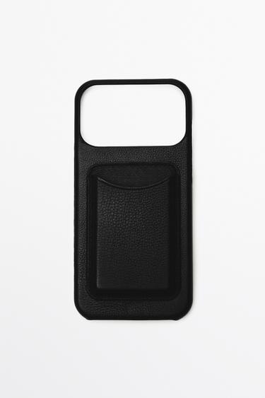 Funda Iphone 17 pro max piel napa - Negro de Zara