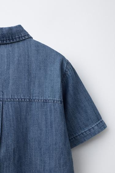 FLUID DENIM SHIRT - Blue by Zara - Image 3