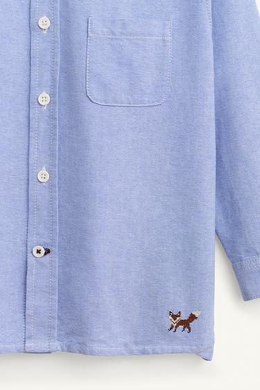 CHEMISE OXFORD RENARD BRODÉ ÉDITION LIMITÉE - Bleu clair de Zara - Image 8