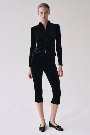 FITTED VELVET JACKET - Black by Zara - Image 0