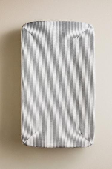 STRIPED BABY CHANGING MAT COVER - Grey by Zara