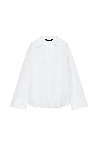 Zara KOŠULJA S RESAMA OD LANA ZW COLLECTION – Bijela
