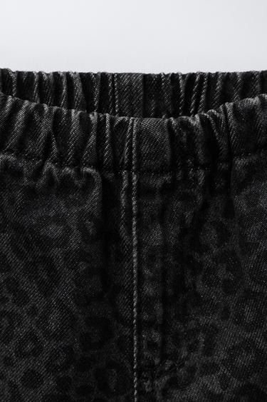 ANIMAL PRINT BAGGY DENIM TROUSERS - Black by Zara - Image 3