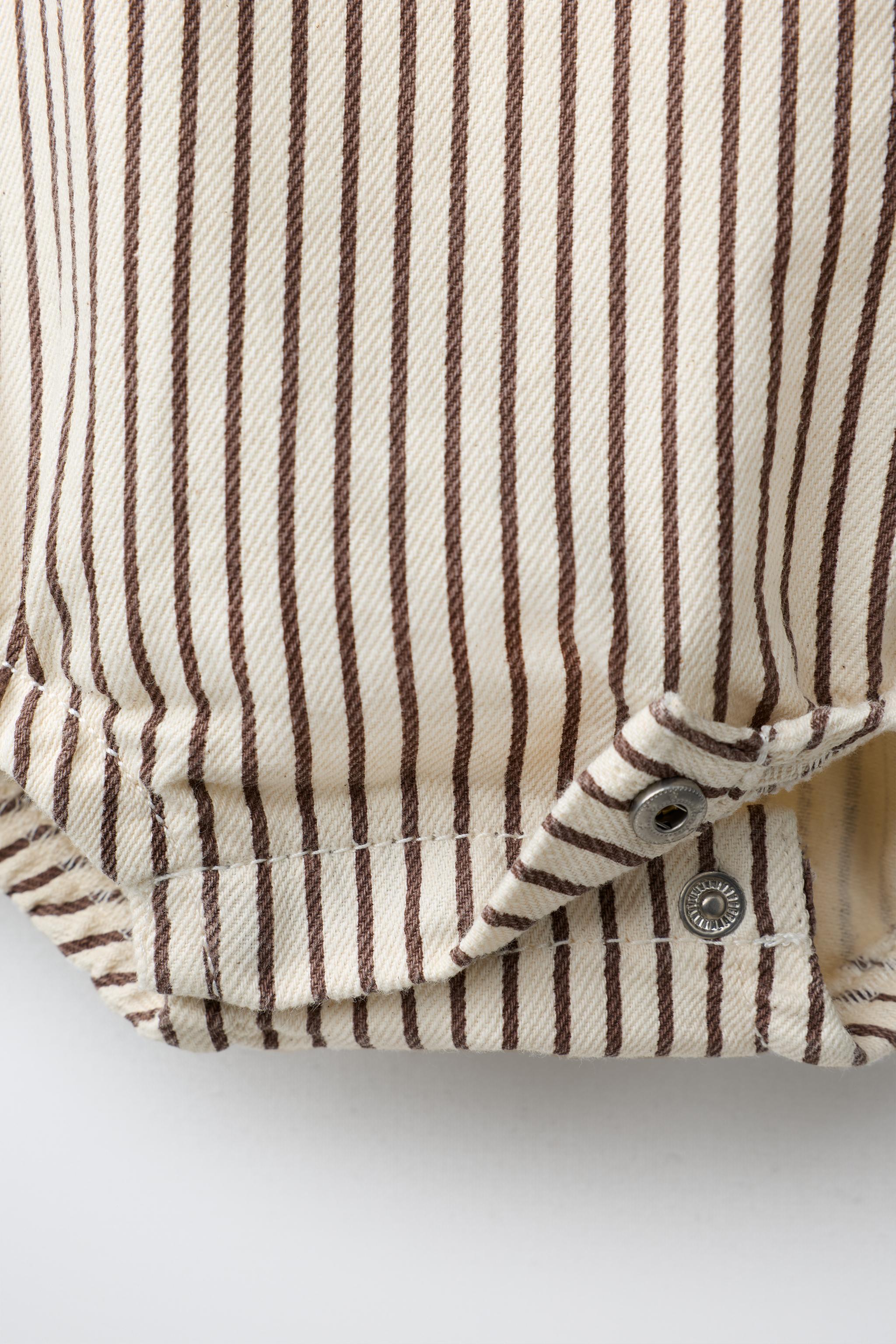 Striped Twill Romper