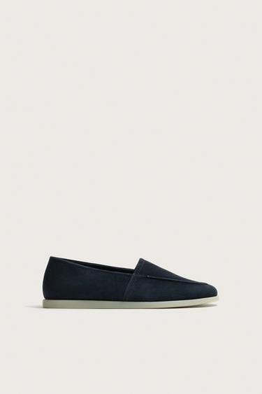 MOCASÍN PIEL CASUAL - Azul de Zara - Imagen 0