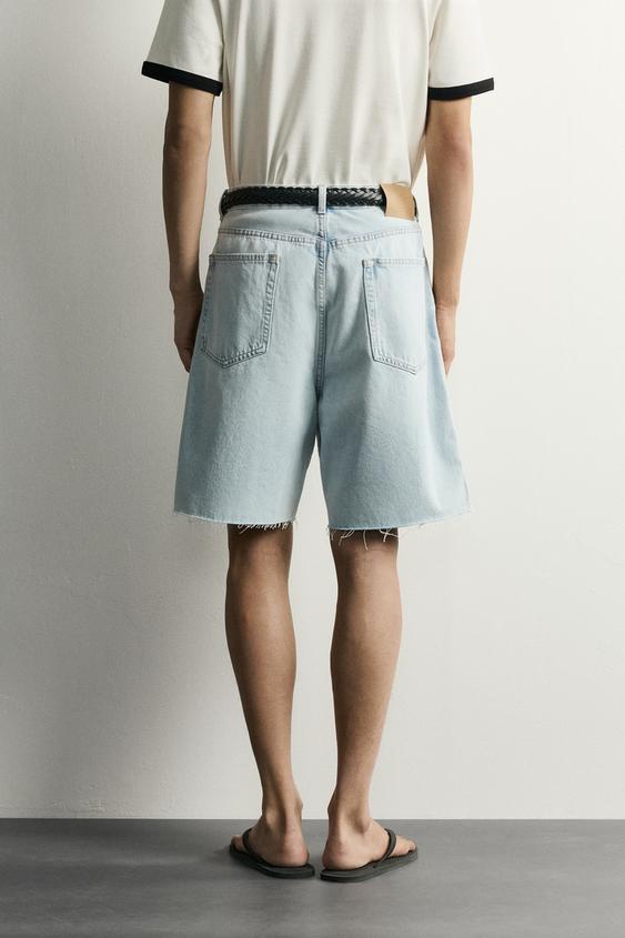 BERMUDA EN JEAN STRAIGHT FIT - Bleu clair de Zara - Image 2
