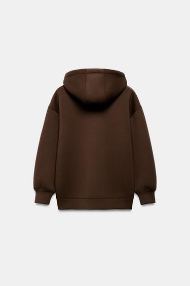SWEAT À CAPUCHE AVEC CORDONS - Marron de Zara - Image 8