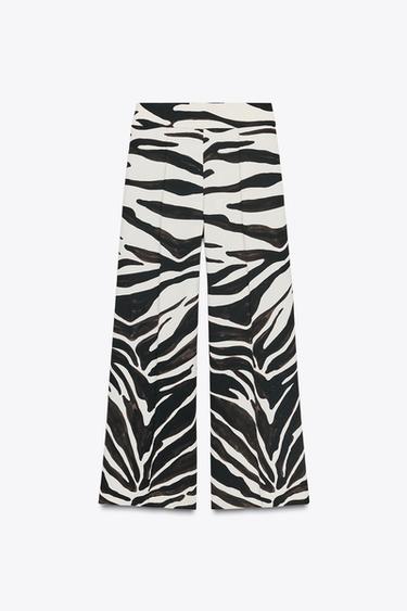 PANTALON IMPRIMÉ ANIMAL ZW COLLECTION - Écru / Noir de Zara - Image 1