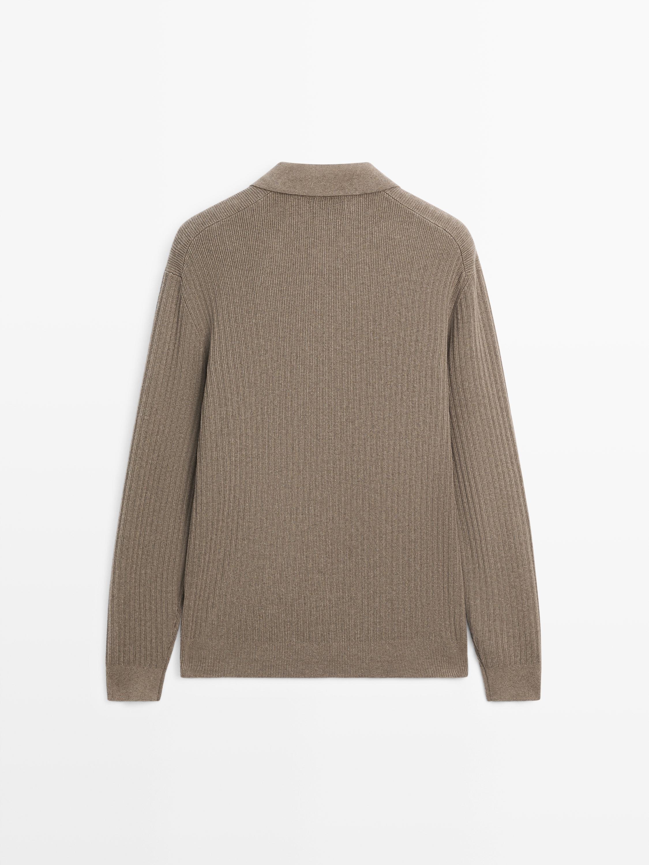 Pull polo en maille de coton mélang
