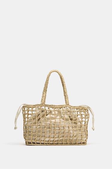BRAIDED MINI  TOTE BAG - Light beige by Zara - Image 0