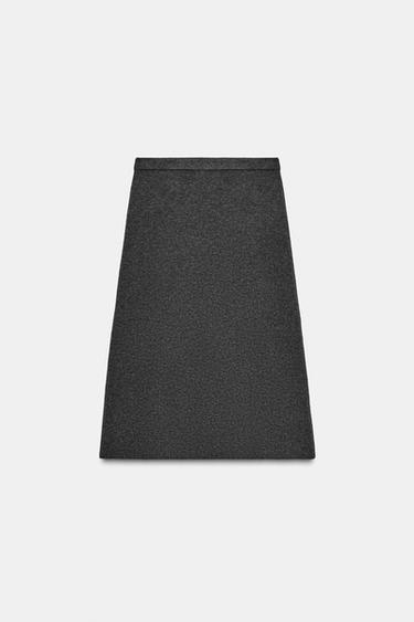 JUPE MI-LONGUE EN MAILLE - Gris de Zara - Image 6