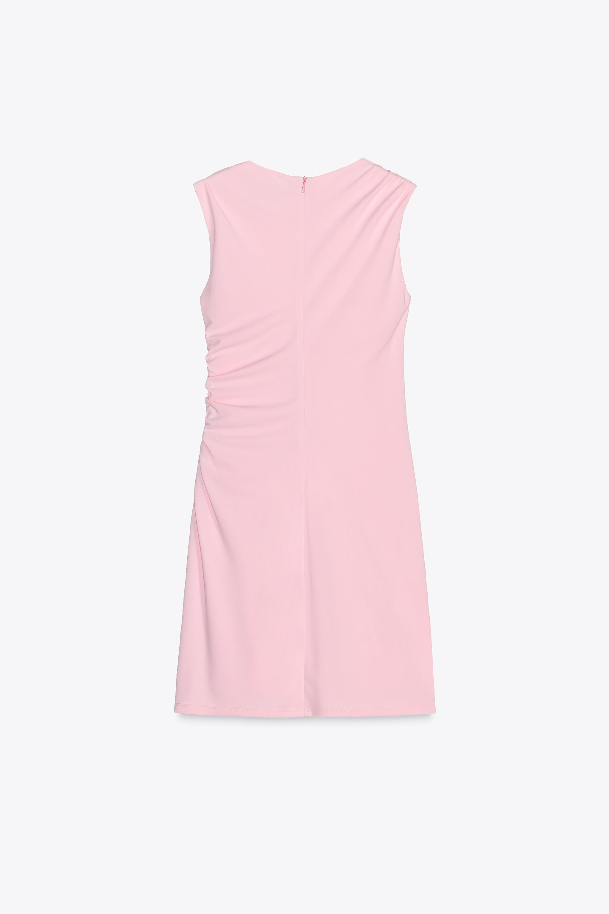 Zara ZW Collection Long Ruffled Poplin Dress White Size XS