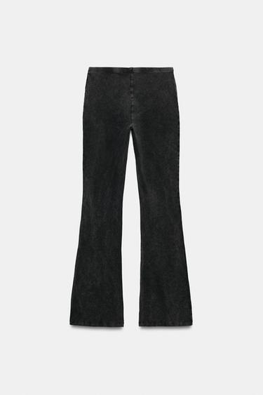 WASHED FLARE STUDDED TROUSERS - Charcoal by Zara - Image 5