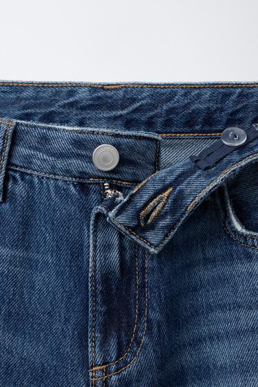 JEAN À JAMBES LARGES DÉCHIRÉ - Bleu de Zara - Image 2