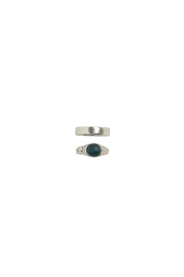 LOT DE 2 BAGUES MÉTALLIQUES COMBINÉES - Argent de Zara