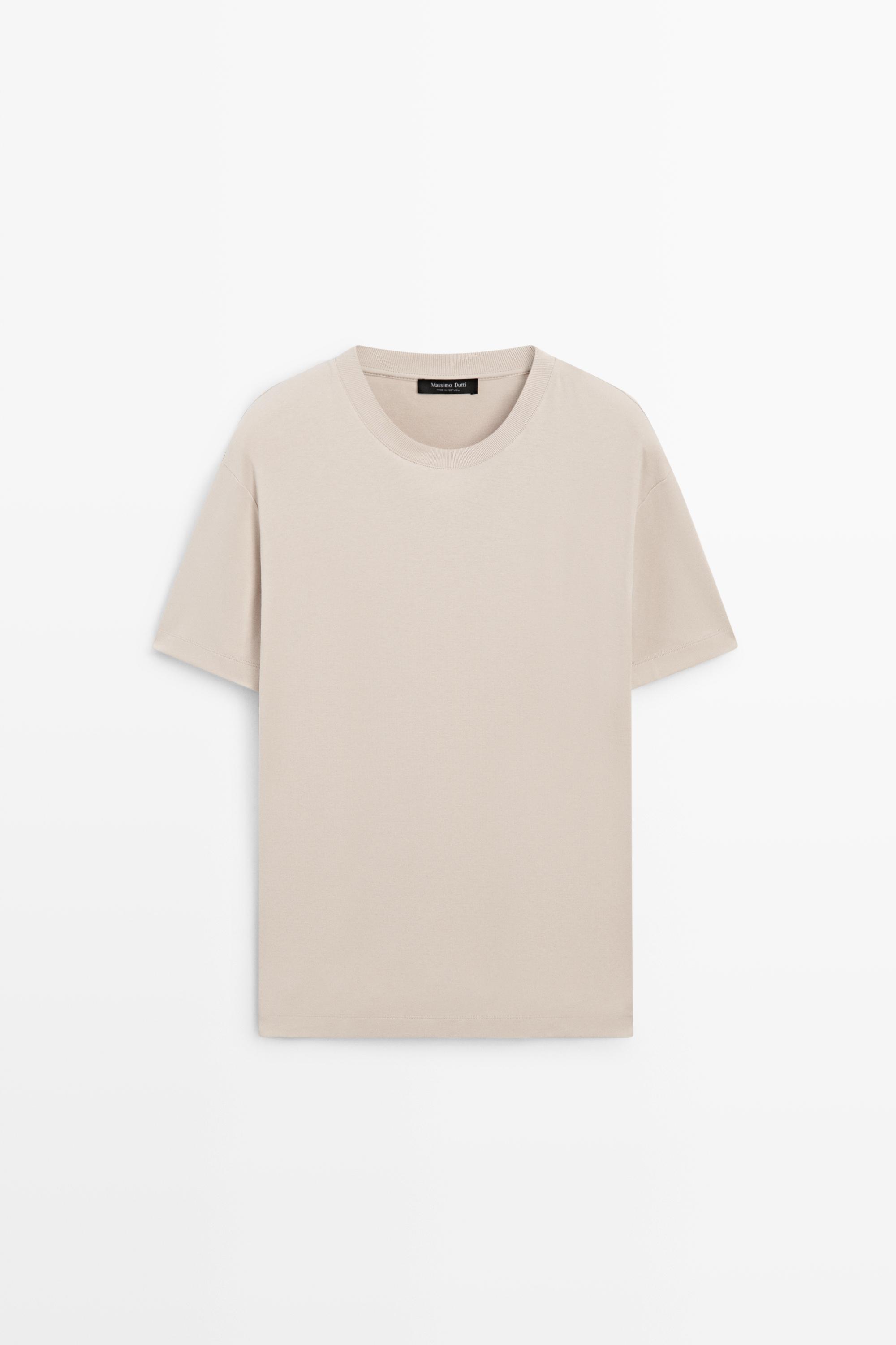 100% cotton short sleeve T-shirt — Light beige