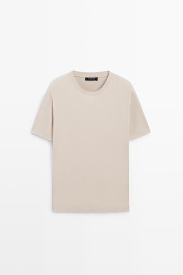 Zara 100% cotton short sleeve T-shirt - Light beige