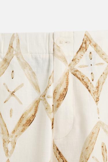 PANTALON RELAXED FIT À IMPRIMÉ GÉOMÉTRIQUE - Multicolore de Zara - Image 7