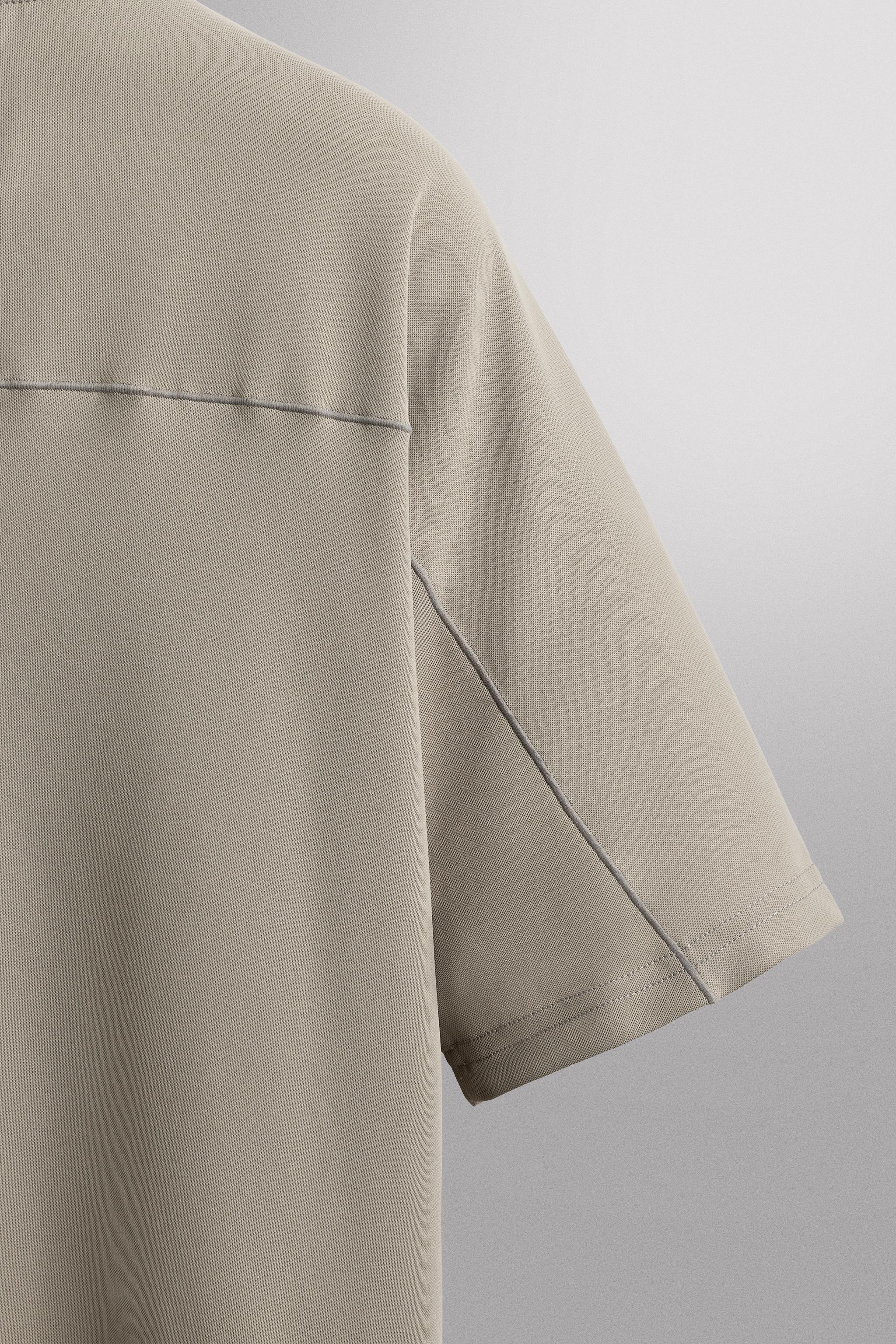 Мужские футболки Zara TECHNICAL PIQUÉ TEXTURE T-SHIRT — фото 9