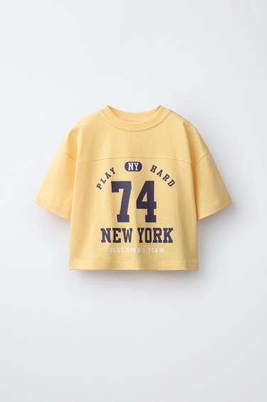 VARSITY PRINT T-SHIRT - Yellow by Zara - Image 0