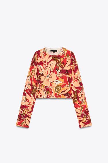 Zara PRINTED KNIT TOP - only one